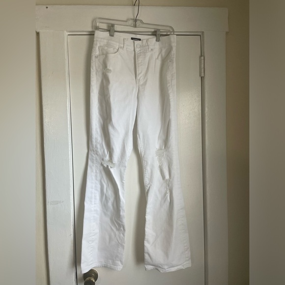 Express 90’s boot high rise distressed jeans size 6R - Picture 2 of 10